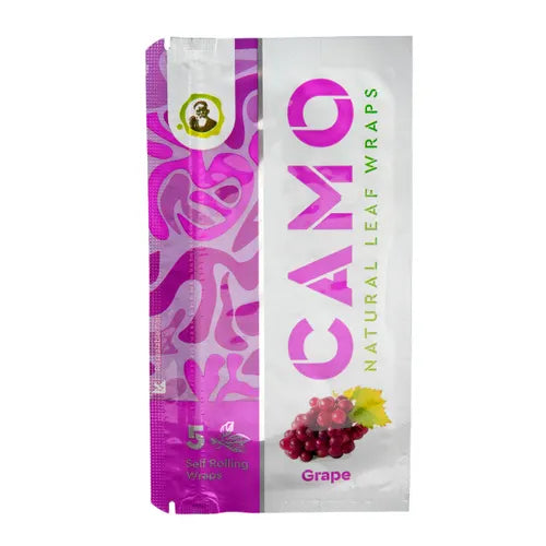 Camo Natural Leaf Wraps Grape 5 ct