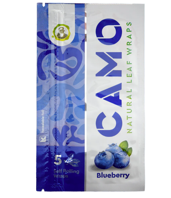 Camo Natural Leaf Wraps Blueberry 5ct