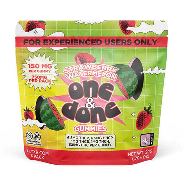 Extrax One and Done THC Gummy 150mg, 5 ct Strawberry Watermelon