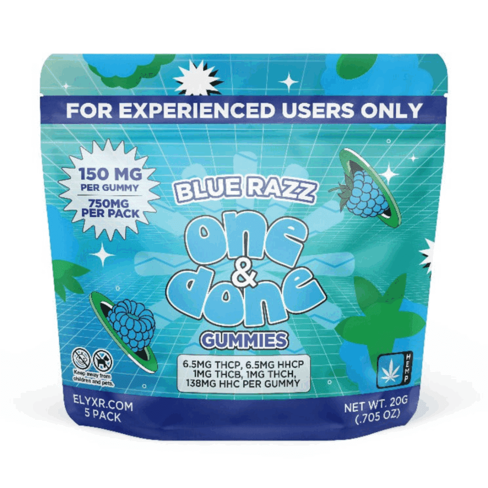 Extrax One and Done THC Gummy 150mg, 5 ct Blue Raspberry