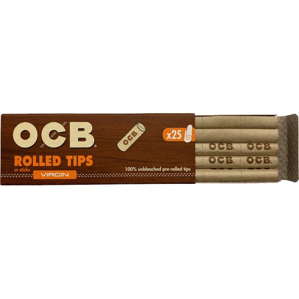 OCB Rolled Tips in Sticks 25 Tips