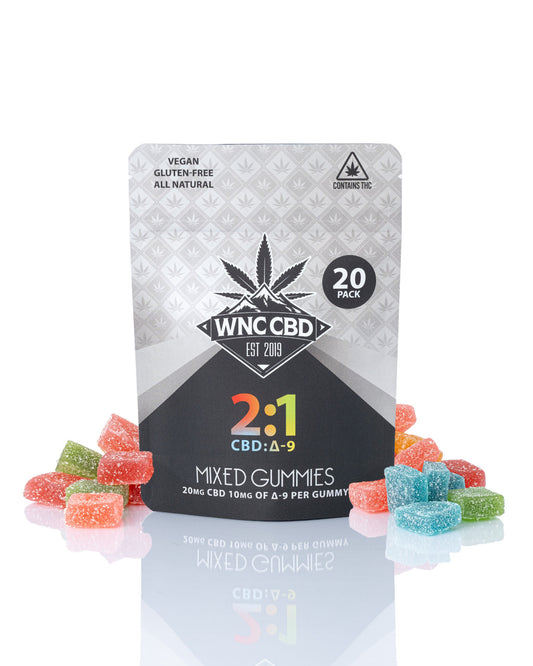 WNC CBD 2:1 Ratio CBD & D9 Mixed Gummies 20 Pack
