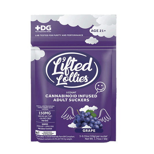 Lifted Lollies D9 20mg THC, 10mg CBD, 5 Pack Watermelon