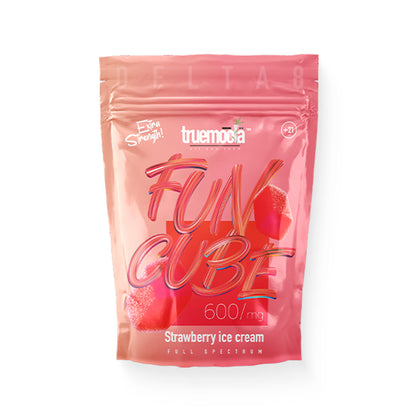 Truemoola 600mg D8 Fun Cube Vegan Gummies - Strawberry Ice Cream