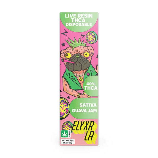 Elyxr LA Live Resin THC-A Disposable 2G- Sativa Guava Jam