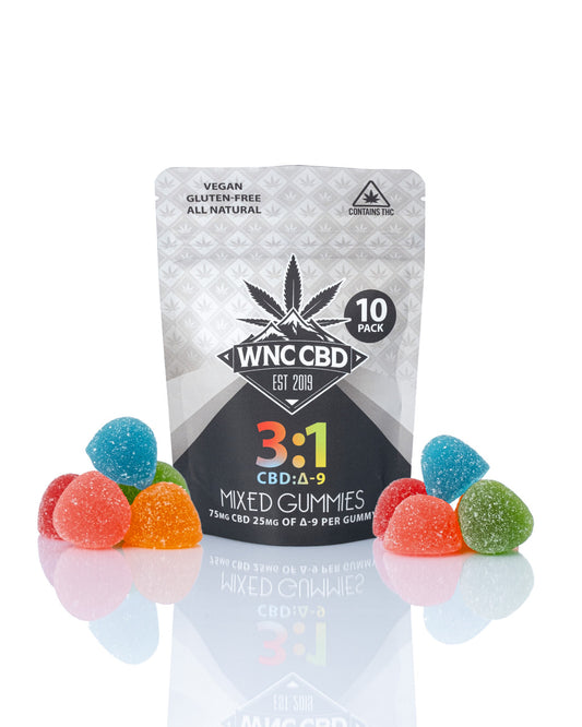 WNC CBD 3:1 Ratio CBD & D9 Mixed Gummies 10 Pack