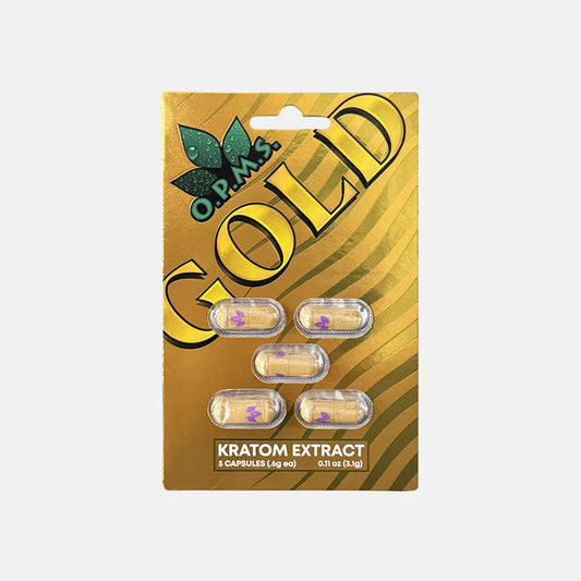O.P.M.S. Gold Kratom Extract 5ct Capsules