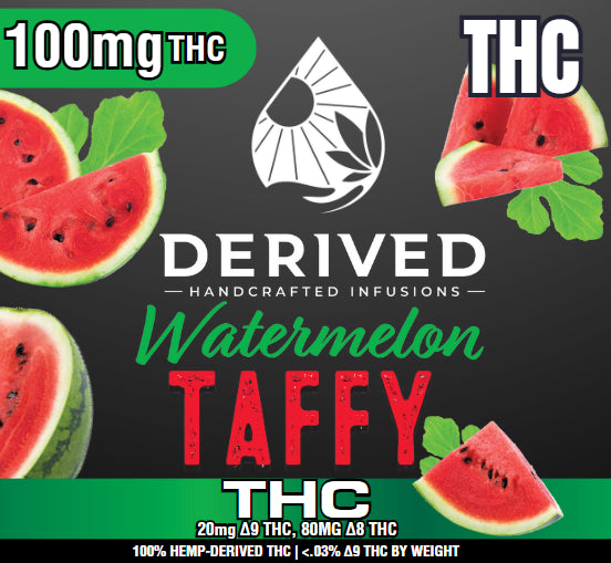 Derived Taffy 100mg THC - Watermelon