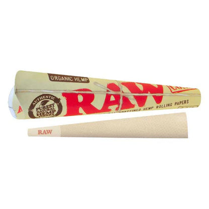 Raw Organic Hemp 1 1/4 Size Cones 6 Pack