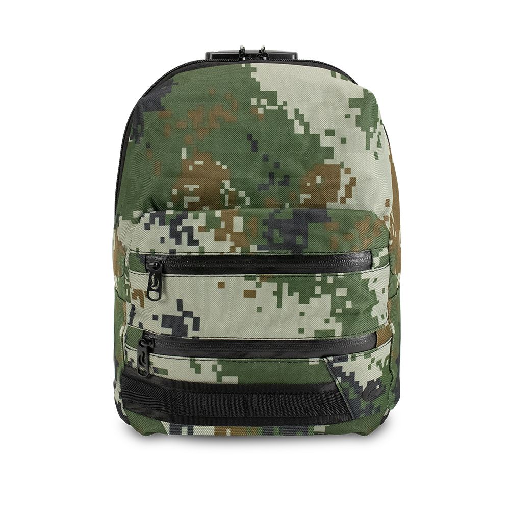 Skunk Lockable Green Pixelated Camo Backpack