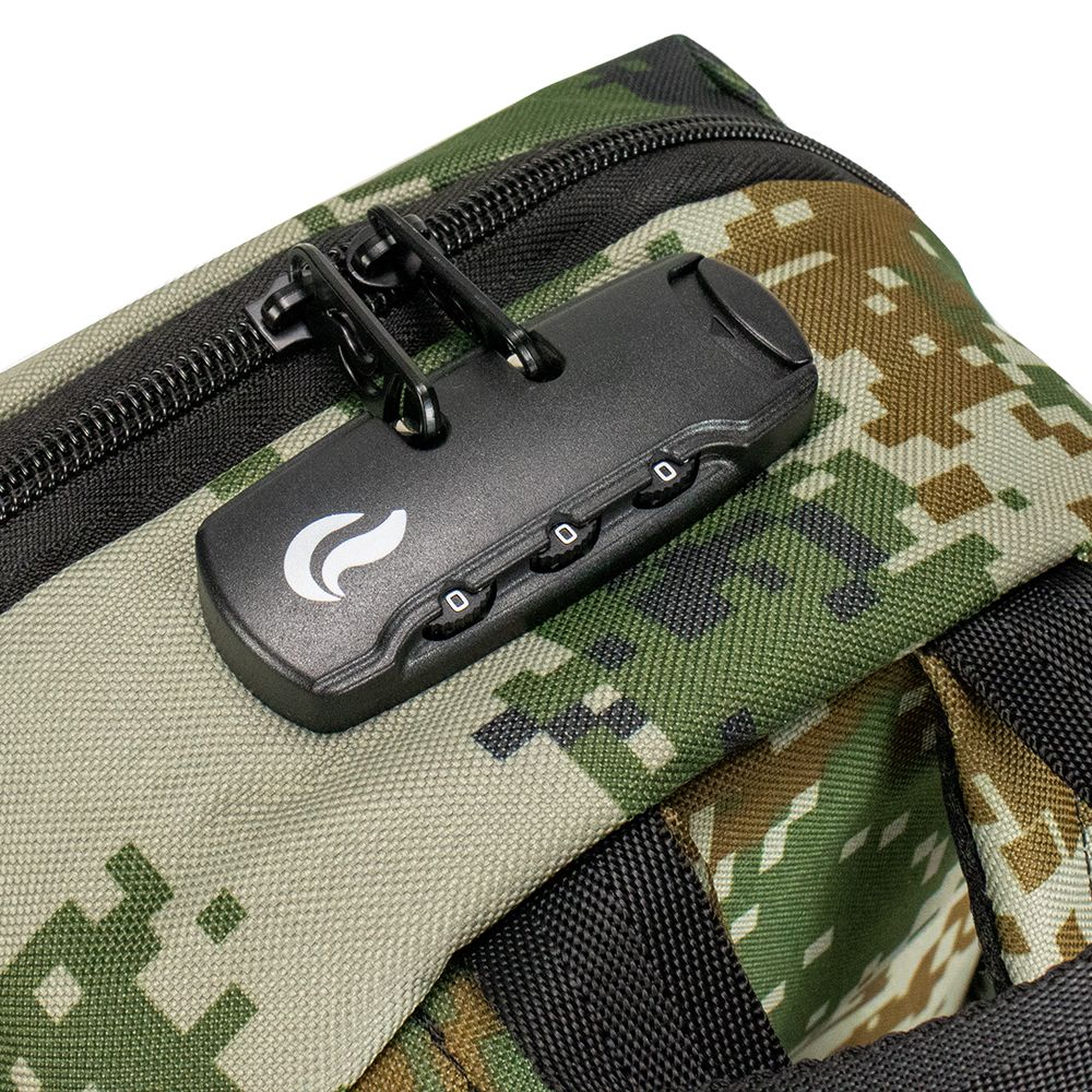 Skunk Lockable Green Pixelated Camo Backpack